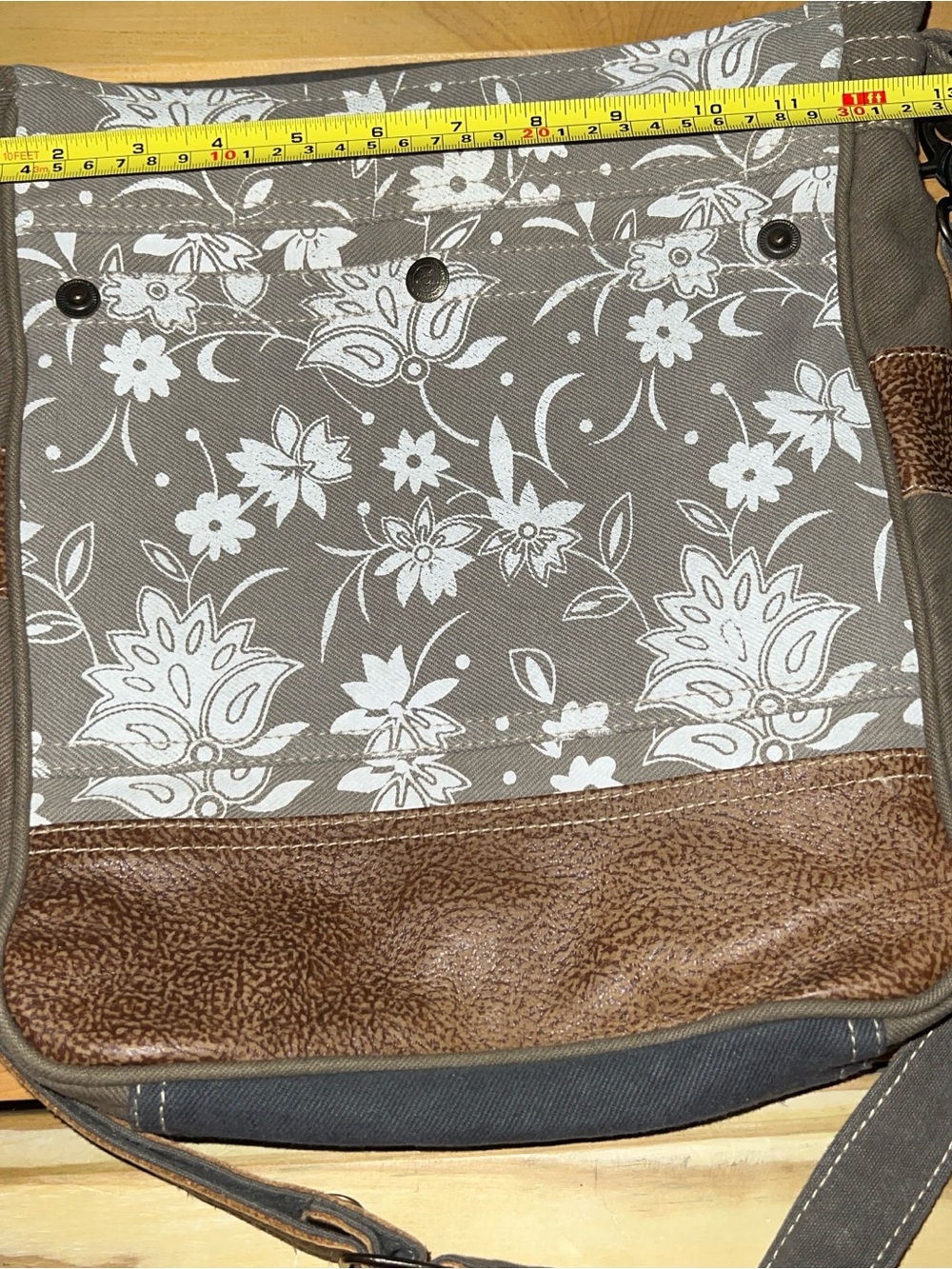 Myra Bag Blossom Floral Canvas Crossbody Bag With Leather Accents & Adjustable S - Picture 9 of 12